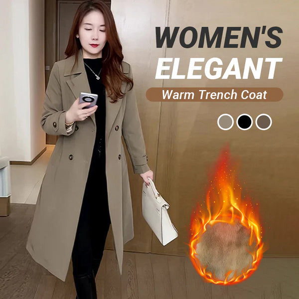 ⏳Limited-time hotsale ⏰ ❄️Winter Specials❄️Women's Elegant Warm Trench Coat✨